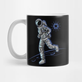 Cardano ADA Logo to the Moon Crypto Astronaut Mug